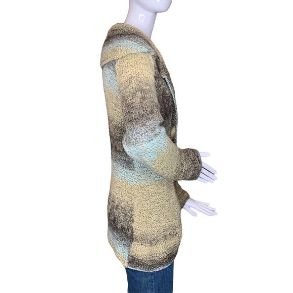 Berretti Made in Italy Blend Knit Cardigan Size M Brown Yellow Gray - Picture 5 of 12